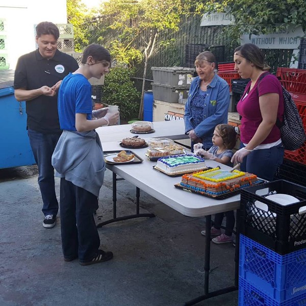 Hazel serving dessert