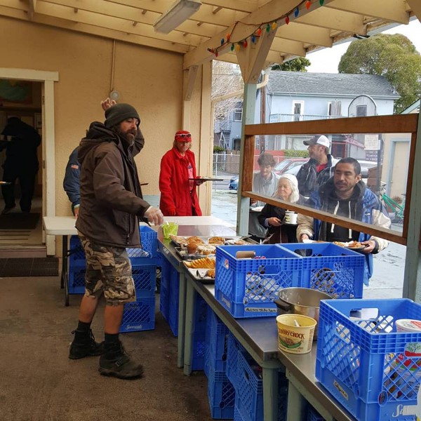 Richard Butler helping out with serving